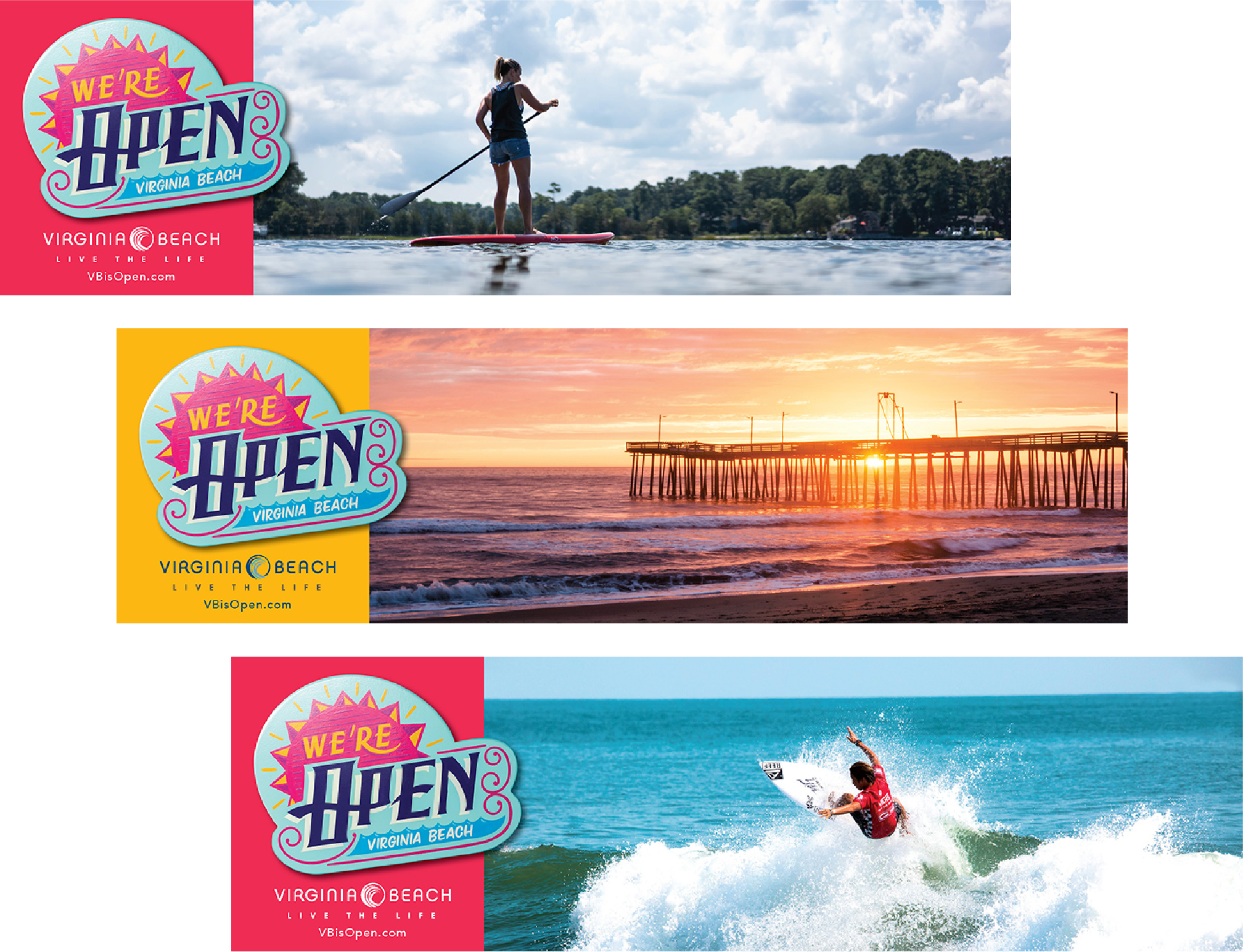 VB we're open billboards